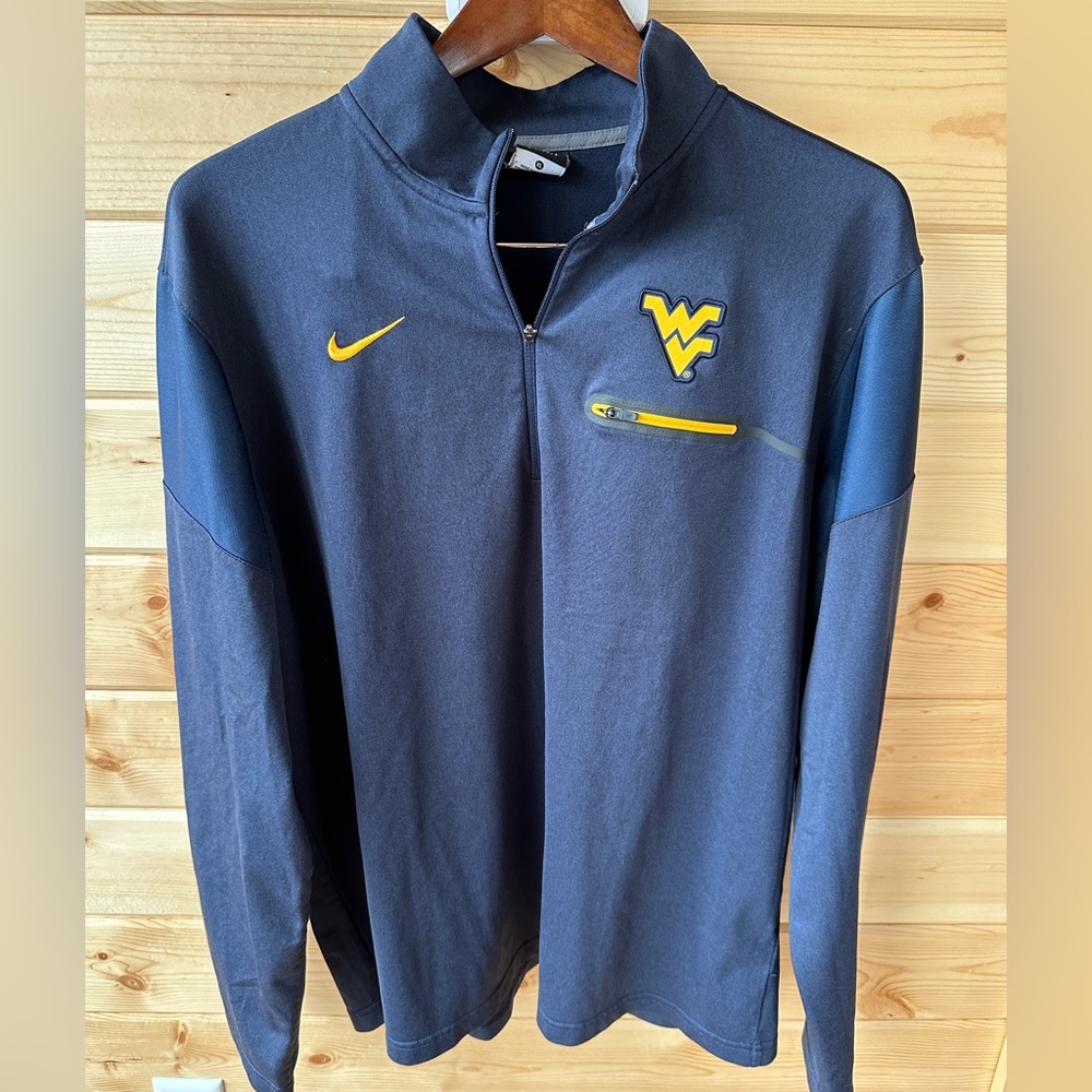 West Virginia University WVU Nike Dri Fit Quarter Zip Size XL